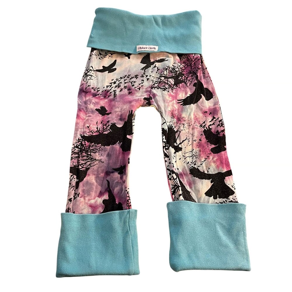 12 18 24 2T 3T Poe Raven Ice Dye Maxaloones GWM Cloth Diaper Friendly Legging